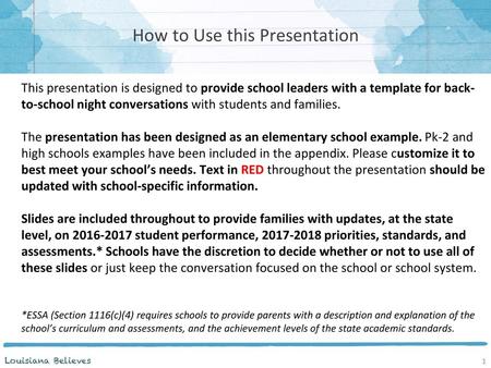 How to Use this Presentation