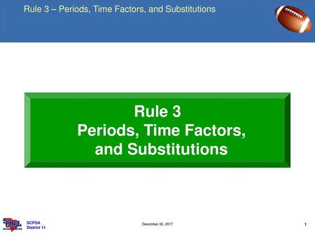 Rule 3 Periods, Time Factors, and Substitutions