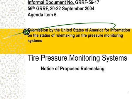 Informal Document No. GRRF th GRRF, September 2004 Agenda Item 6