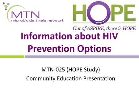 Information about HIV Prevention Options