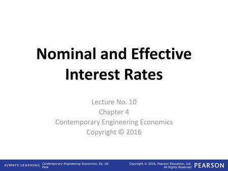 Nominal and Effective Interest Rates