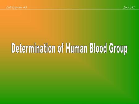 Determination of Human Blood Group