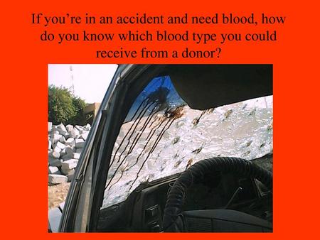 If you’re in an accident and need blood, how do you know which blood type you could receive from a donor?