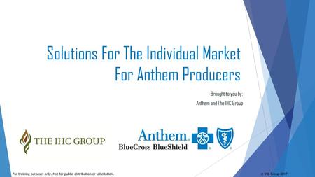 Solutions For The Individual Market For Anthem Producers