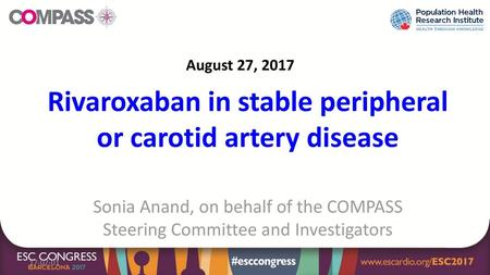 Rivaroxaban in stable peripheral or carotid artery disease
