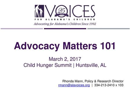 Advocating for Alabama’s Children Since 1992