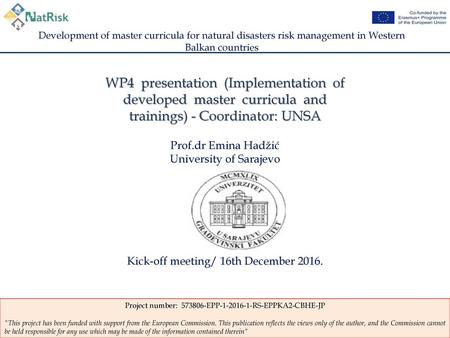 WP4 presentation (Implementation of developed master curricula and