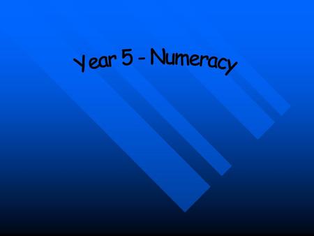 Year 5 - Numeracy Title page..