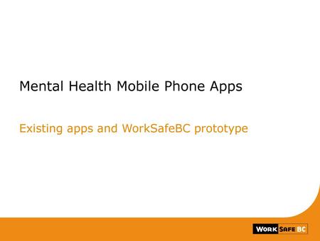 Mental Health Mobile Phone Apps