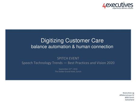 Digitizing Customer Care balance automation & human connection