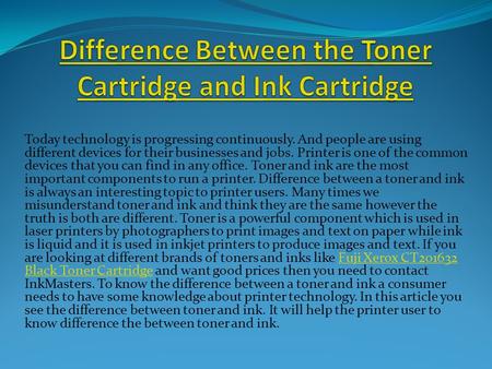 Difference between the Toner Cartridge and Ink Cartridge