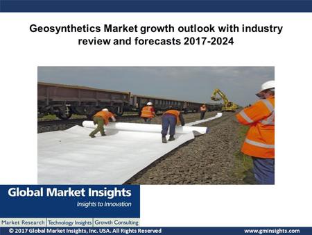 © 2017 Global Market Insights, Inc. USA. All Rights Reserved  Geosynthetics Market growth outlook with industry review and forecasts.