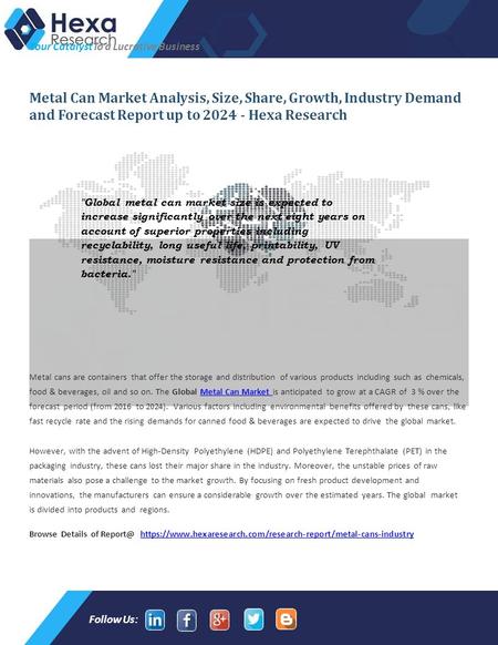 Metal Can Industry Analysis
