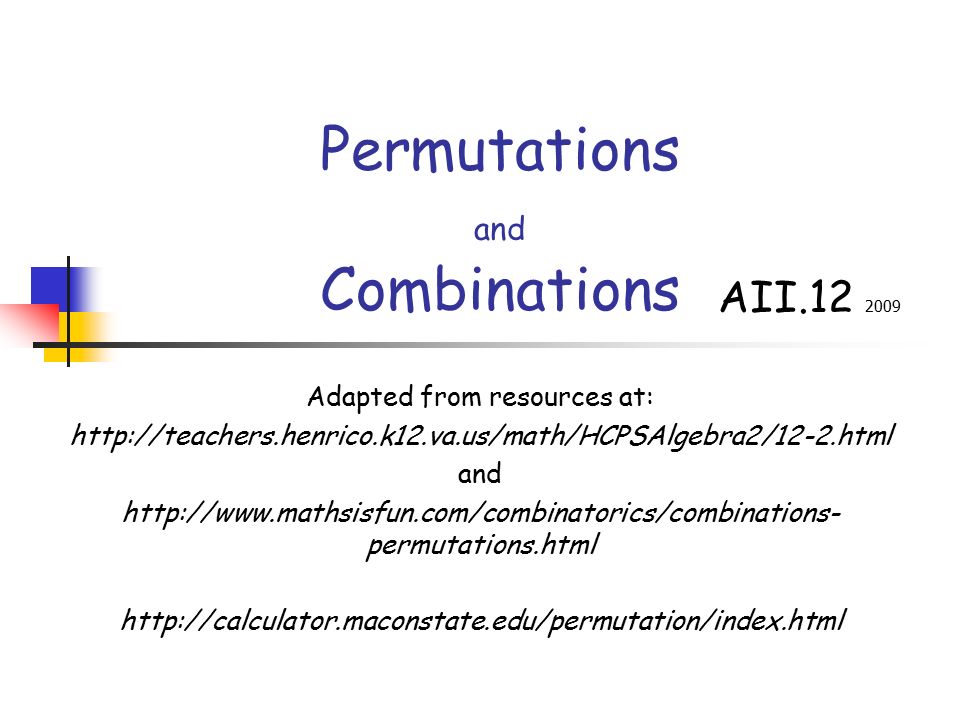 Permutations And Combinations Ppt Video Online Download