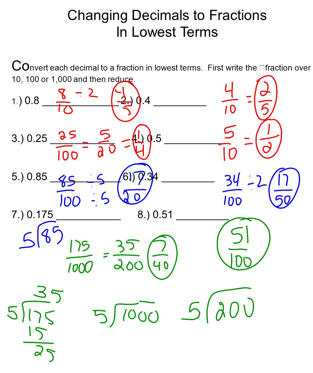 Changing Decimals To Fractions Ppt Video Online Download