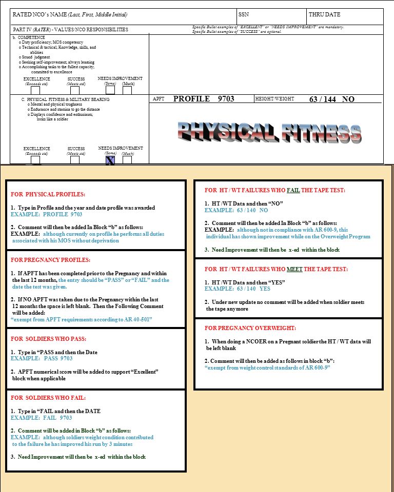 Physical Fitness Ncoer Bullets Fitness And Workout