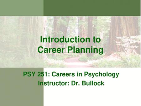 Introduction to Career Planning