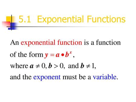 5.1 Exponential Functions