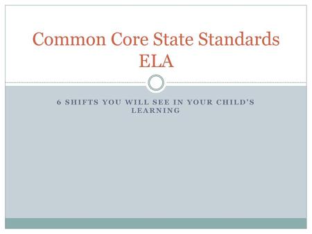 Common Core State Standards ELA