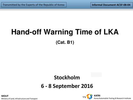 Hand-off Warning Time of LKA
