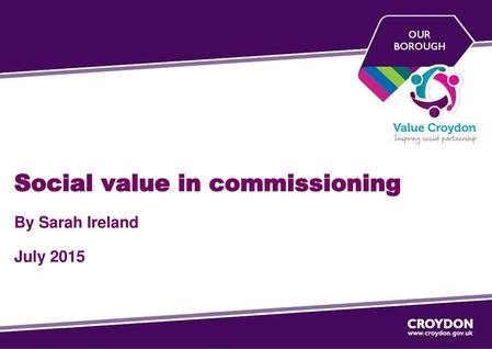 Social value in commissioning