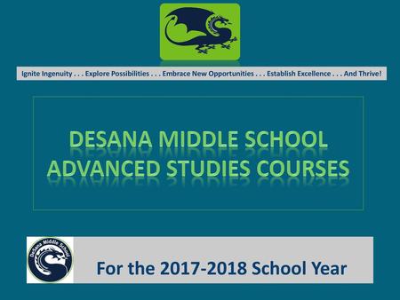 DeSana Middle School advanced studies courses