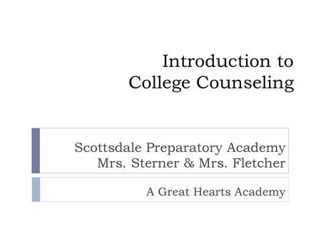 Introduction to College Counseling