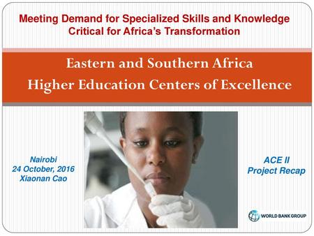 Eastern and Southern Africa Higher Education Centers of Excellence