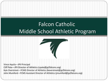 Falcon Catholic Middle School Athletic Program