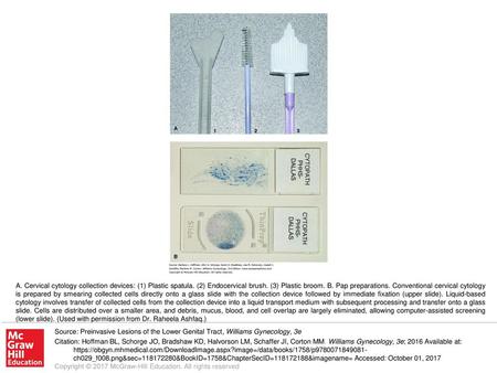 A. Cervical cytology collection devices: (1) Plastic spatula