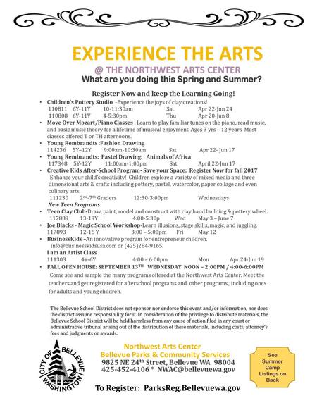 Experience the the Northwest Arts Center