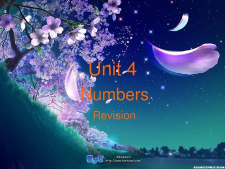 Unit 4 Numbers Revision.