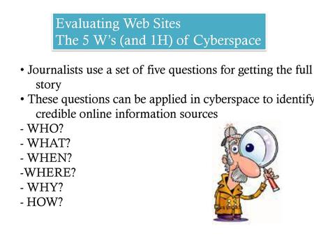 The 5 W’s (and 1H) of Cyberspace