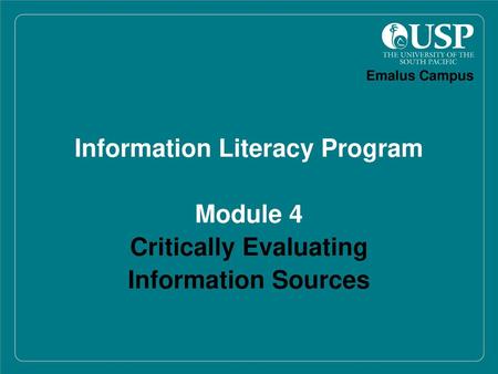 Information Literacy Program Critically Evaluating