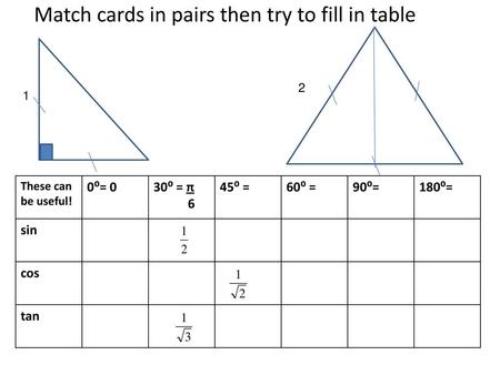 Match cards in pairs then try to fill in table