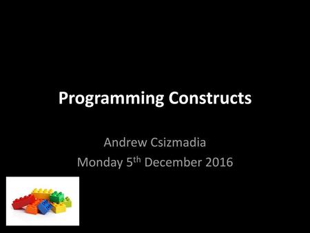 Programming Constructs