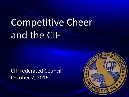 Competitive Cheer and the CIF