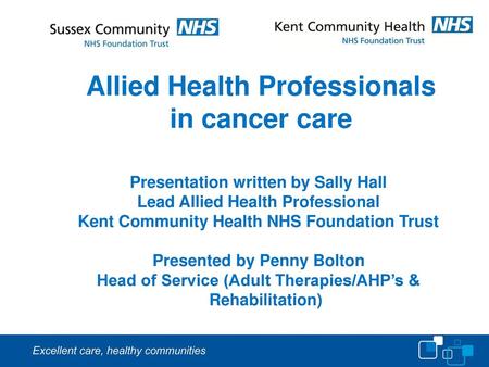 Allied Health Professionals in cancer care