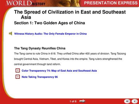 The Spread of Civilization in East and Southeast Asia