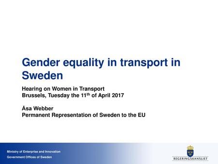 Gender equality in transport in Sweden