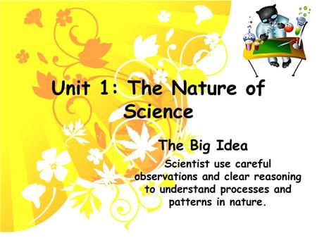 Unit 1: The Nature of Science