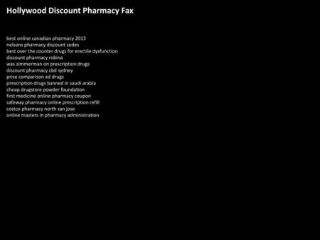 Hollywood Discount Pharmacy Fax