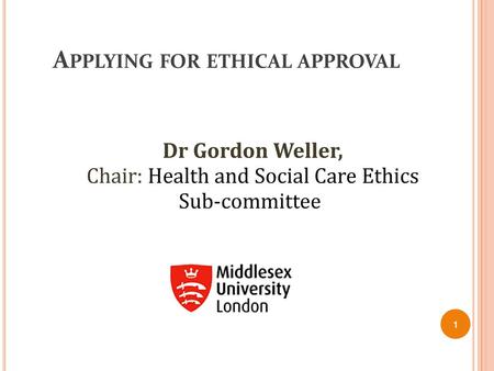Applying for ethical approval