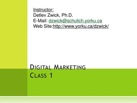 Digital Marketing Class 1