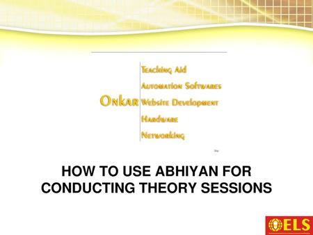 HOW TO USE ABHIYAN FOR CONDUCTING THEORY SESSIONS