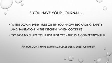 If you have your journal…