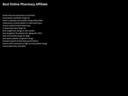 Best Online Pharmacy Affiliate