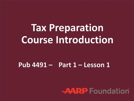Tax Preparation Course Introduction