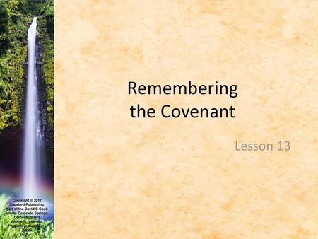 Remembering the Covenant