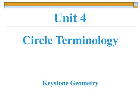 Unit 4 Circle Terminology Keystone Geometry.